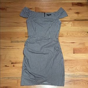 Gingham Printed Aqua Mini Dress Size XS
